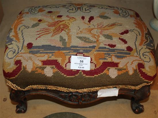 Needleworked foot stool